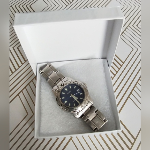 Men's Pulsar Watch Brushed Silver Tone Blue dial 37mm - Picture 9 of 12